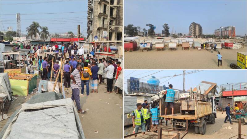 Eviction of Illegal Structures Begins at Cox’s Bazar Beach on Home Minister’s Orders